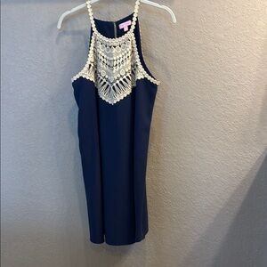 Elegant Navy Blue Dress with Intricate Gold Detailing
LILLY PULITZER